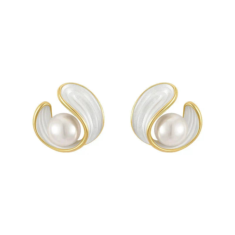 Luxury White Opal Earrings with Pearls