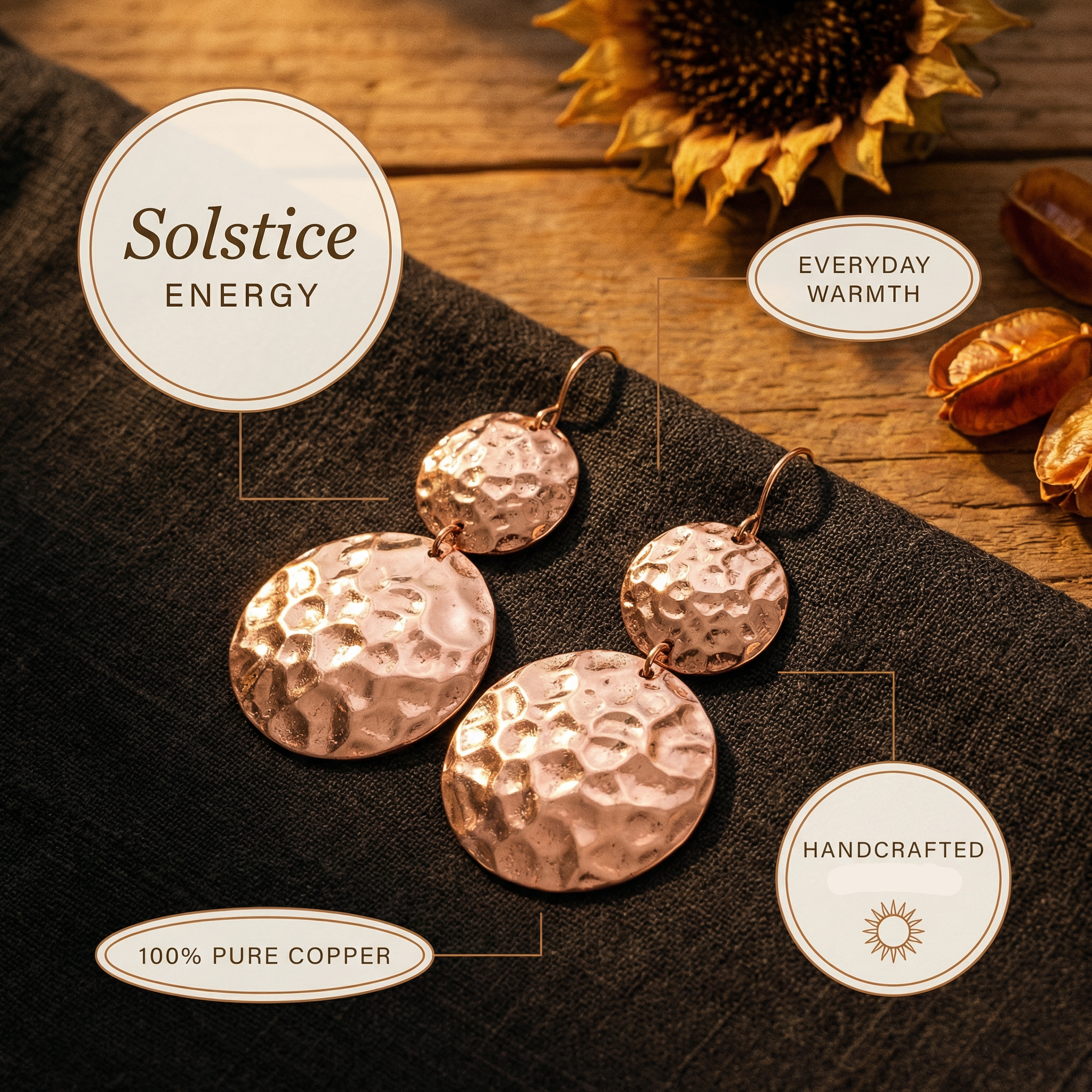 Margaret's Solstice Copper Earrings