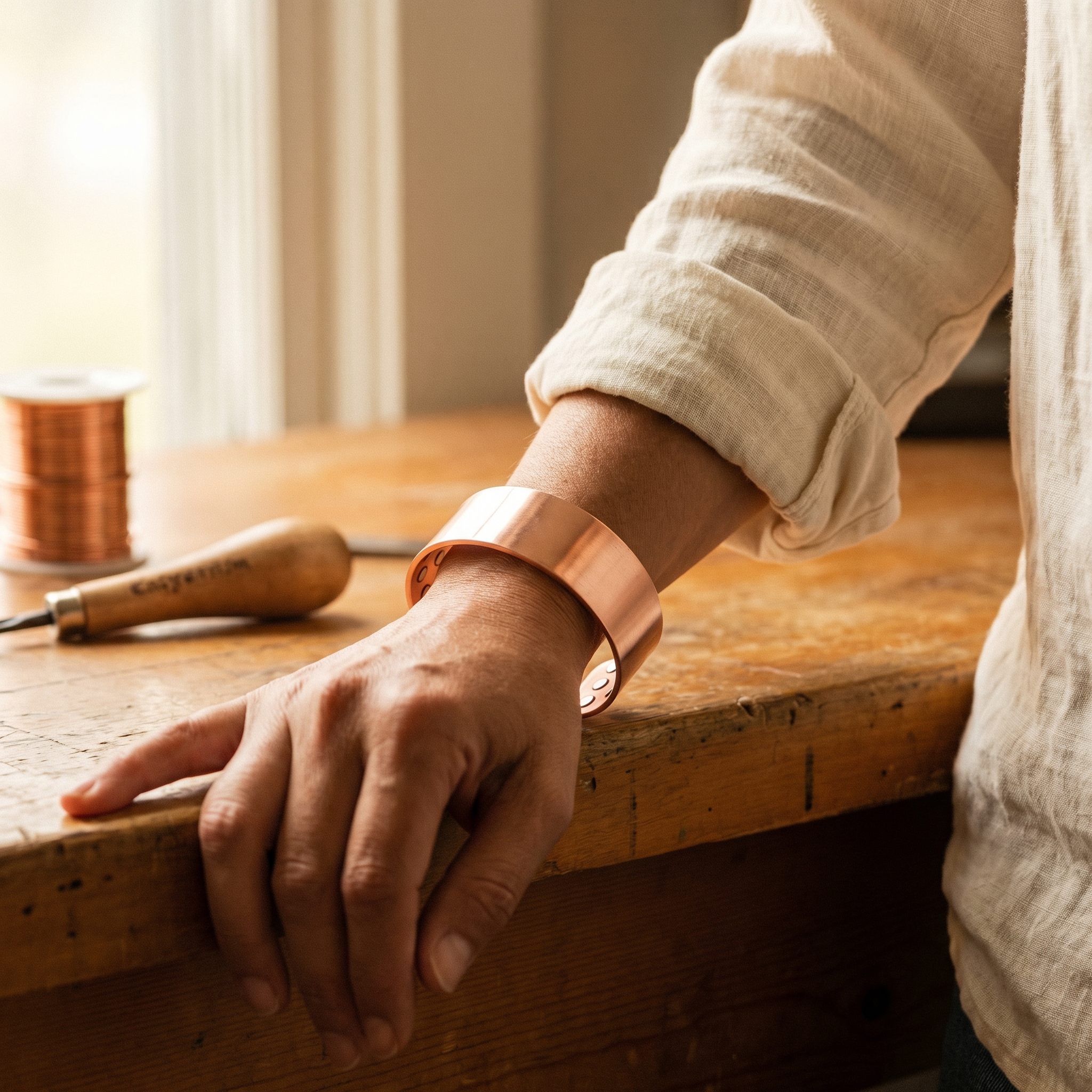Margaret's Anvil Copper Bracelet