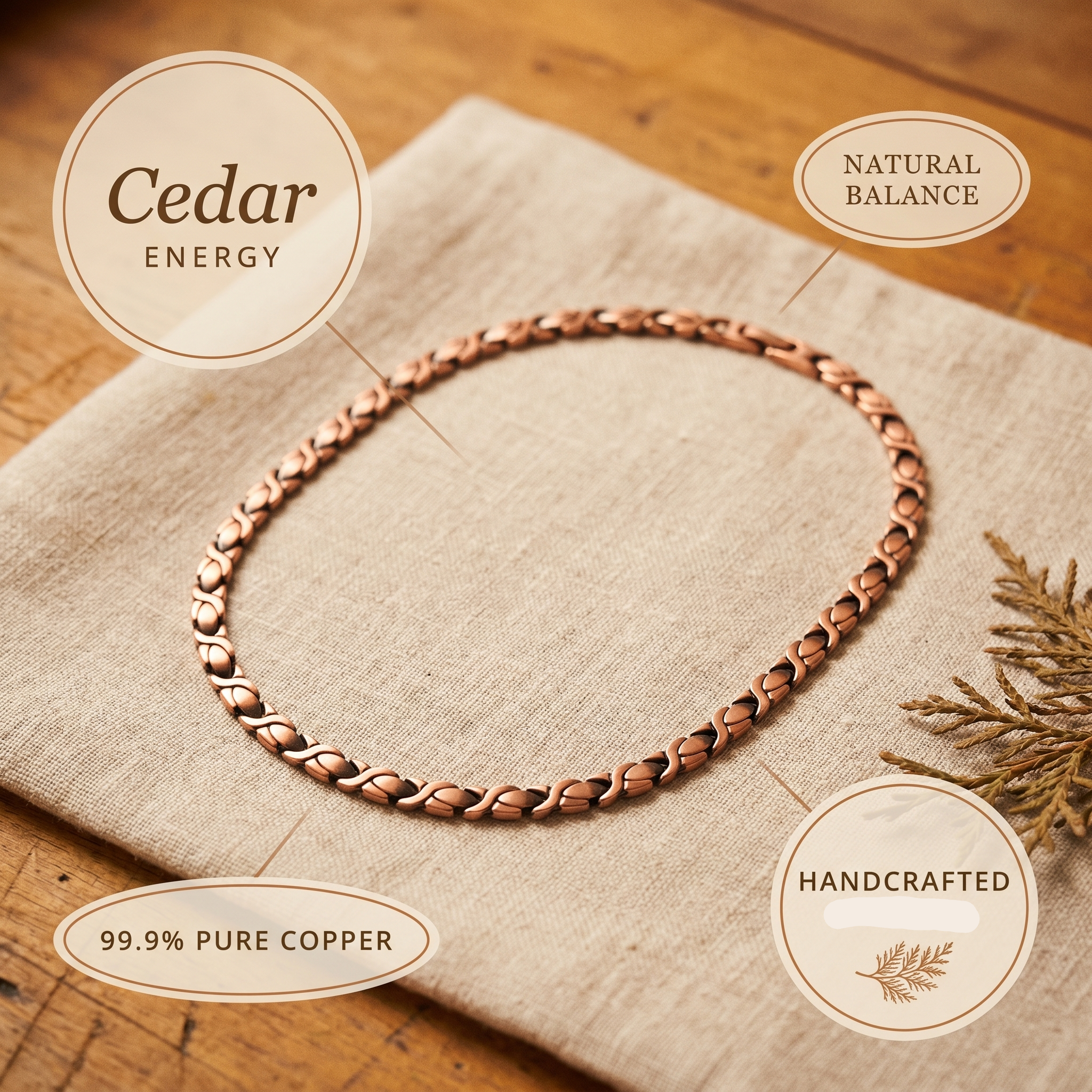 Margaret's Cedar Copper Necklace