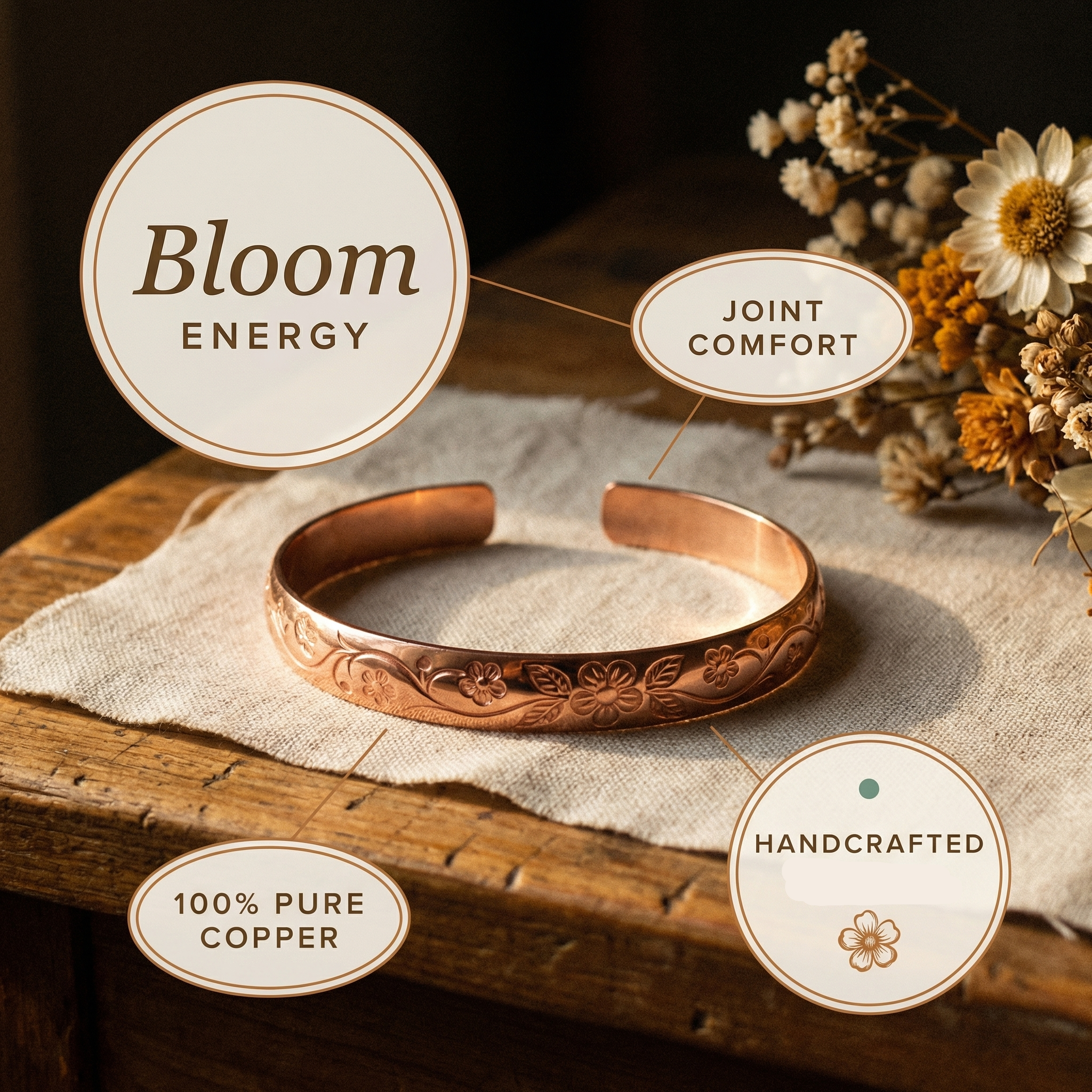 Margaret's Bloom Copper Bracelet