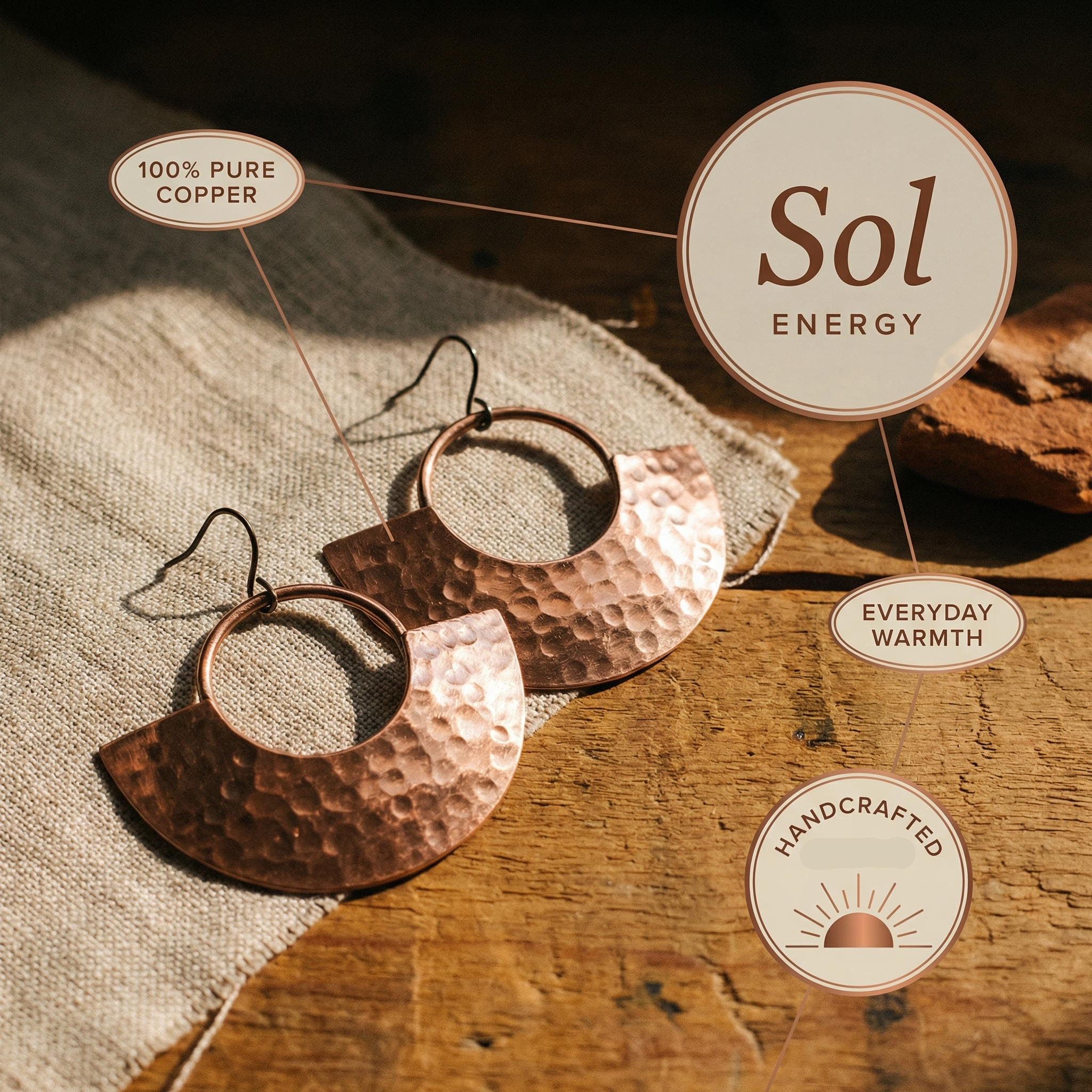 Margaret's Sol Copper Earrings