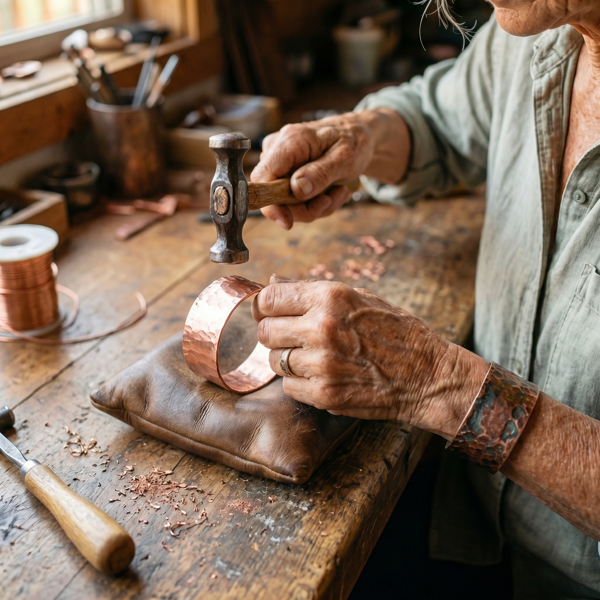 Margaret's Anvil Copper Bracelet