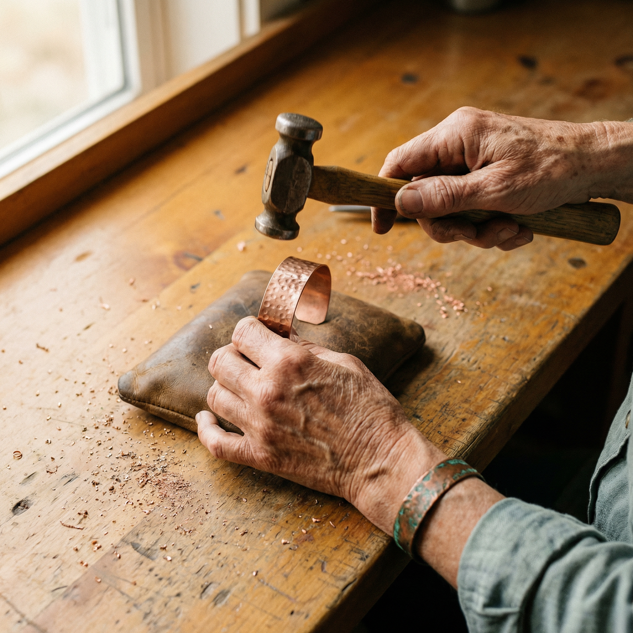 Margaret's Furrow Copper Bracelet