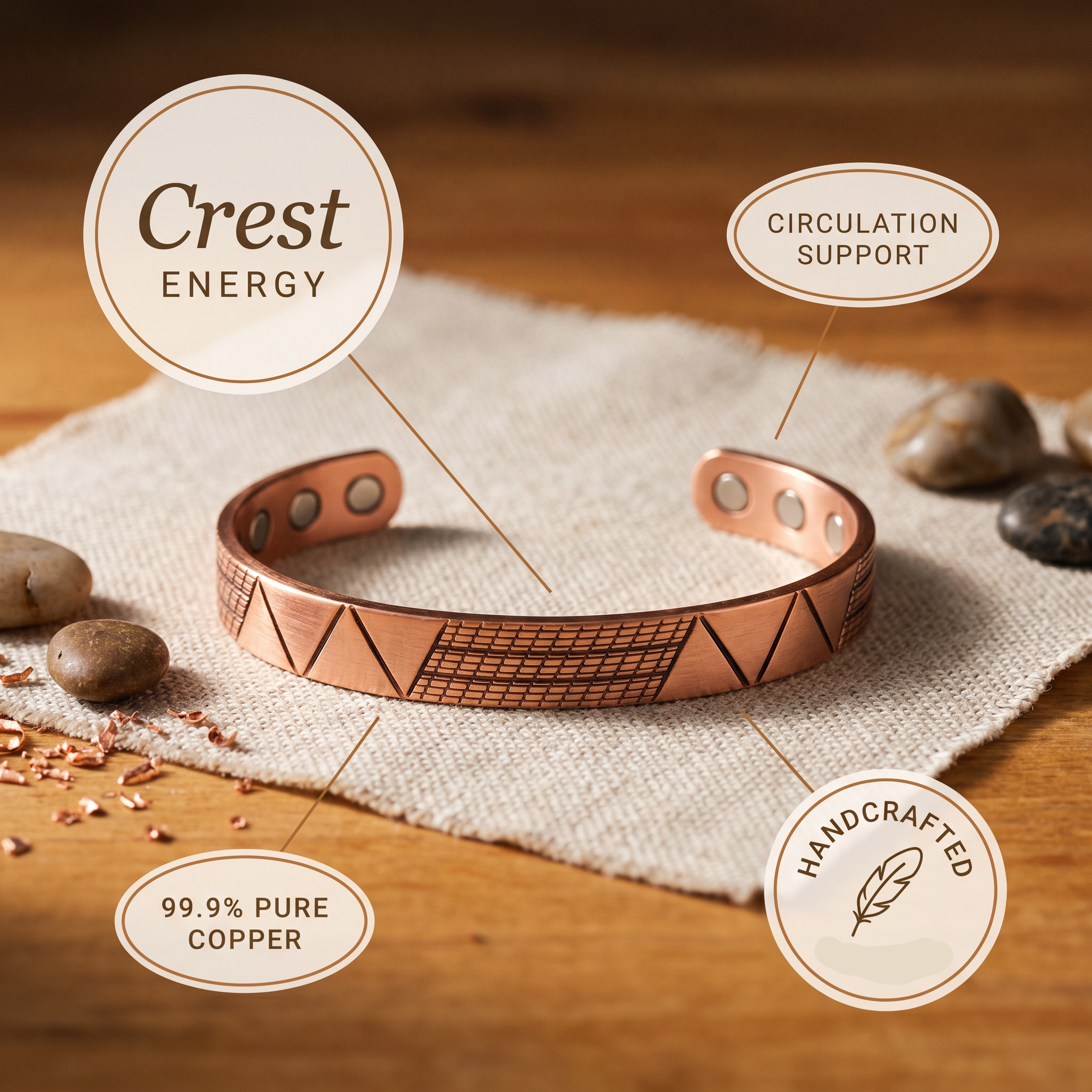 Margaret's Crest Copper Bracelet