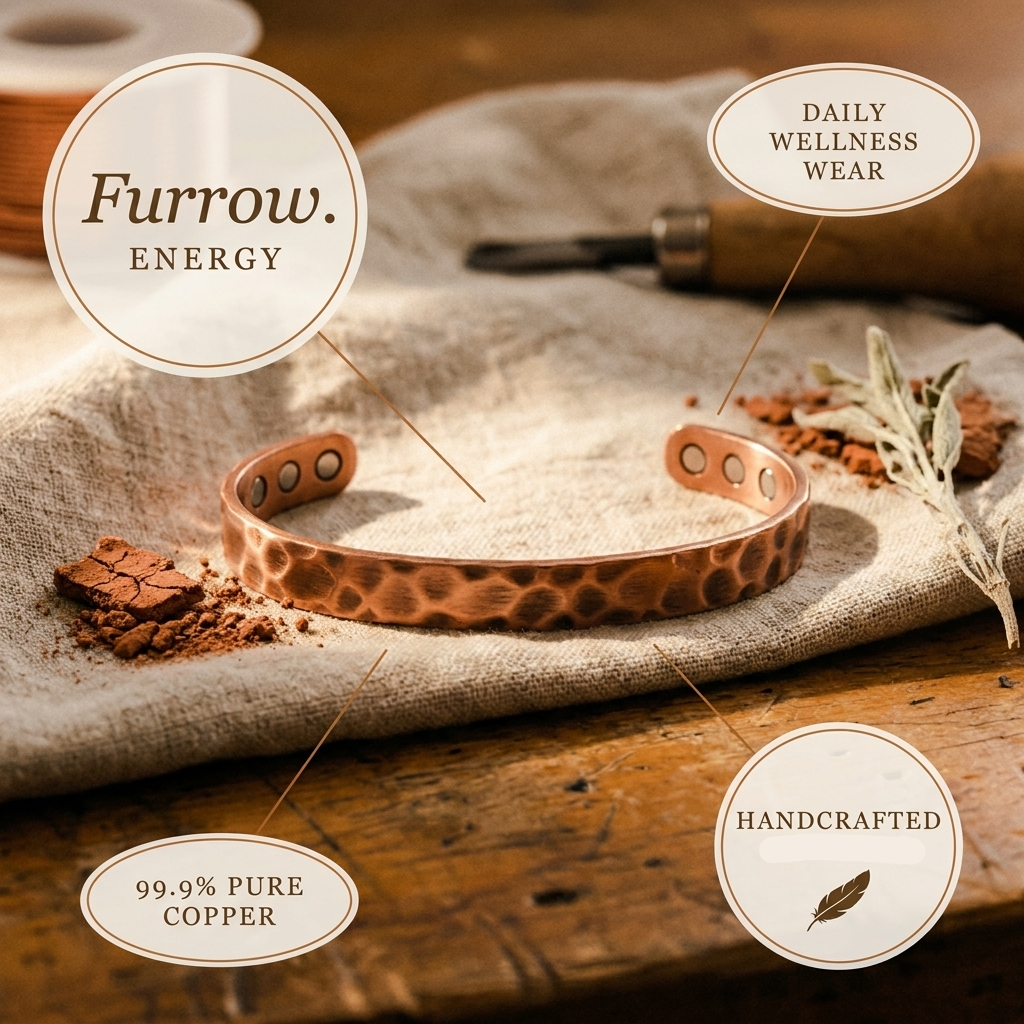 Margaret's Furrow Copper Bracelet